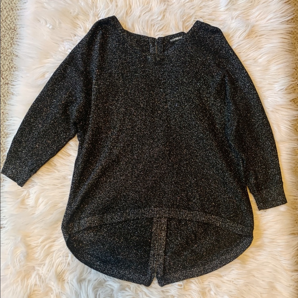 EXPRESS black sparkly v-neck sweater